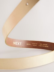 Gold Tone Regular Statement Buckle Leather Belt - Image 6 of 6