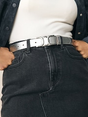Silver Regular Statement Buckle Leather Belt - Image 4 of 7