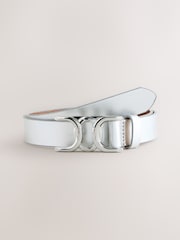 Silver Regular Statement Buckle Leather Belt - Image 5 of 7