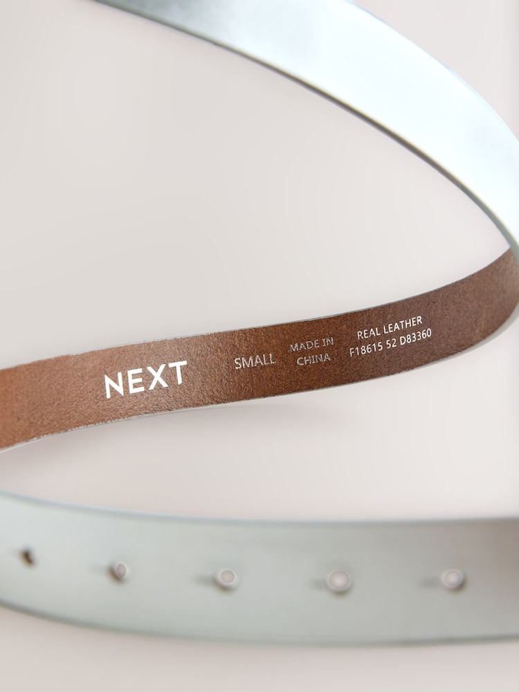 Silver Regular Statement Buckle Leather Belt - Image 7 of 7