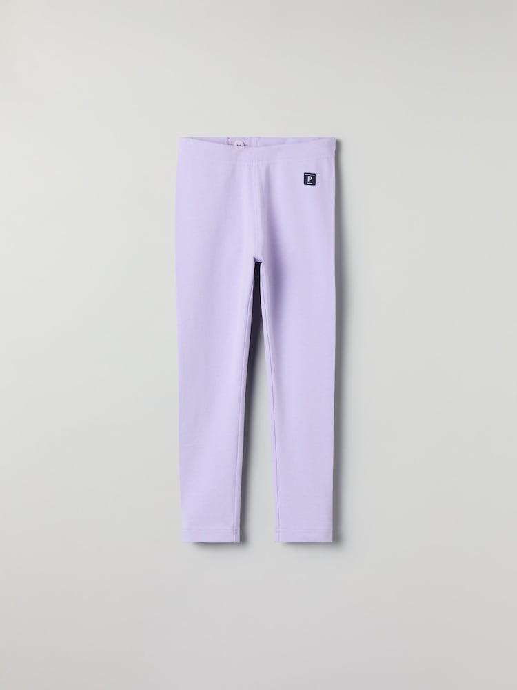 Polarn O. Pyret Purple Organic Cotton Blend Plain Leggings - Image 1 of 3