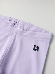 Polarn O. Pyret Purple Organic Cotton Blend Plain Leggings - Image 2 of 3