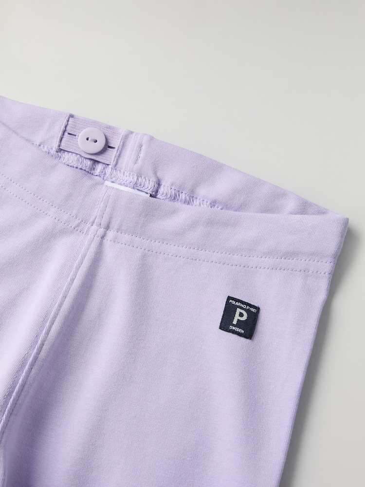 Polarn O. Pyret Purple Organic Cotton Blend Plain Leggings - Image 2 of 3