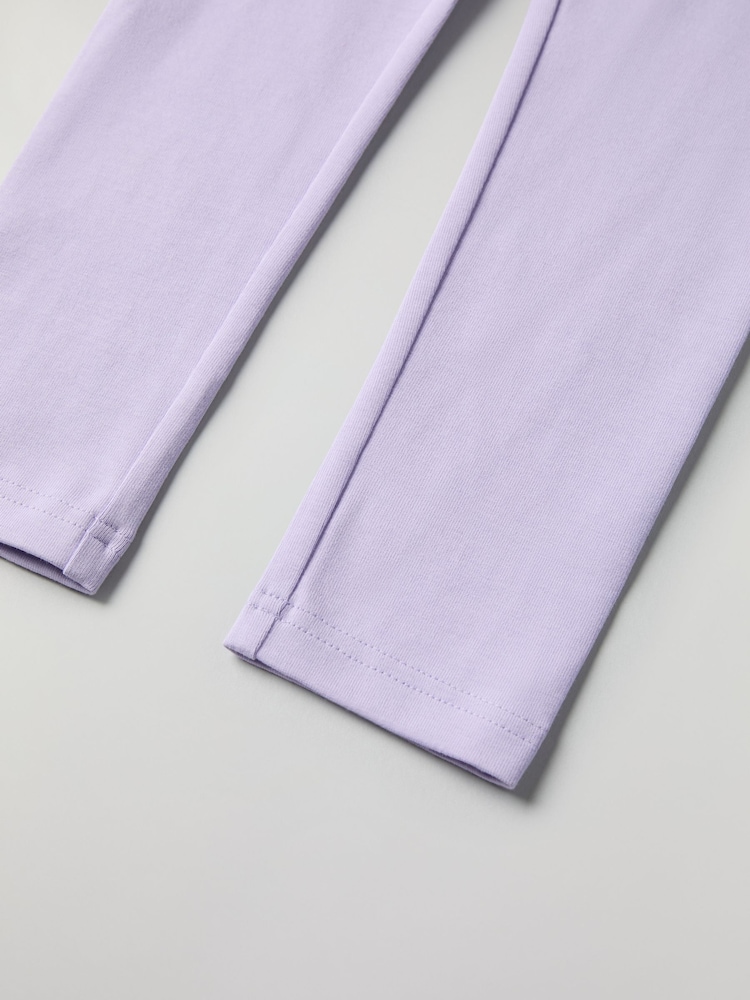 Polarn O. Pyret Purple Cotton Blend Plain Leggings - Image 3 of 3 Polarn O. Pyret Purple Cotton Blend Plain Leggings - Image 3 of 3