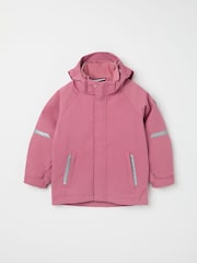Polarn O. Pyret Pink Waterproof Shell Coat - Image 3 of 8