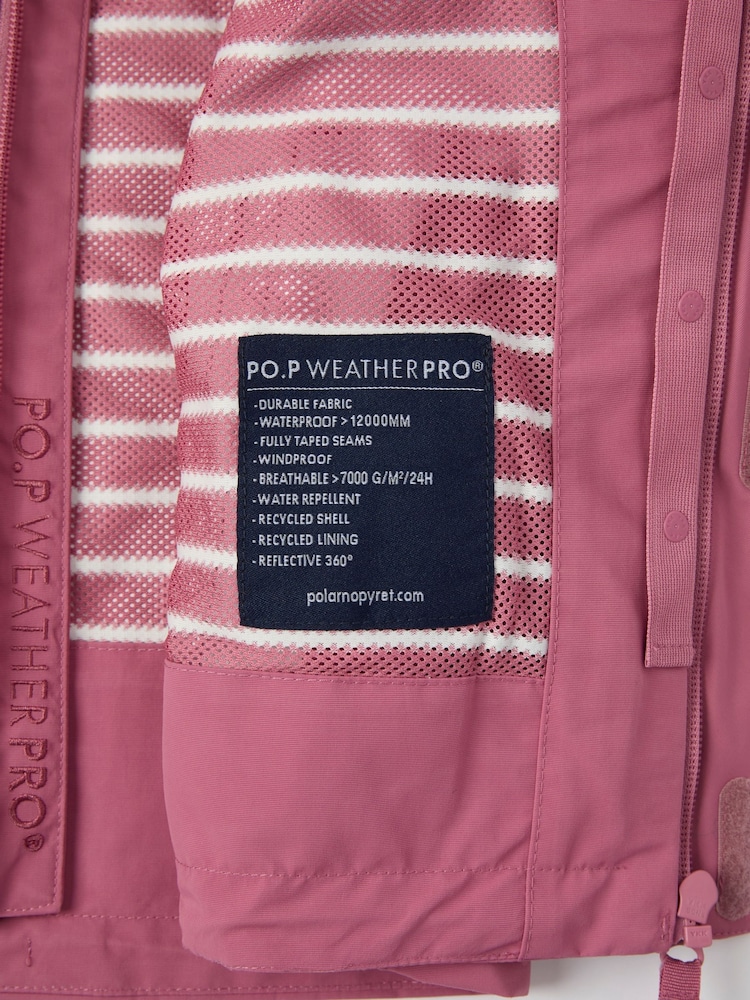 Polarn O. Pyret Pink Waterproof Shell Coat - Image 8 of 8