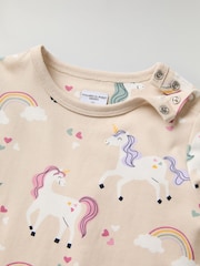 Polarn O Pyret Cream Organic Cotton Floral Print Top - Image 3 of 4