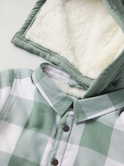 Polarn O Pyret Green Fleece Lined Checked Shirt - Image 2 of 4