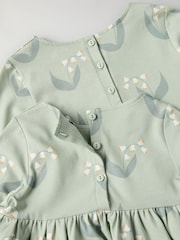 Polarn O. Pyret Green Cotton Blend Print Dress - Image 3 of 4