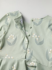 Polarn O. Pyret Green Cotton Blend Print Dress - Image 4 of 4