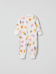 Polarn O. Pyret White Organic Cotton Blend Sleepsuit - Image 1 of 4