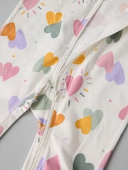 Polarn O. Pyret White Organic Cotton Blend Sleepsuit - Image 2 of 4
