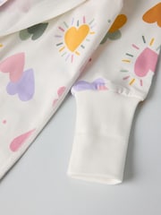 Polarn O. Pyret White Organic Cotton Blend Sleepsuit - Image 4 of 4