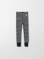 Polarn O Pyret Blue 100% Organic Cotton Striped Leggings - Image 1 of 3
