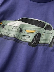 Polarn O. Pyret Blue Organic Cotton Print T-Shirt - Image 2 of 4