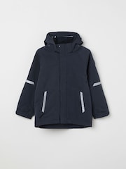 Polarn O. Pyret Blue Waterproof Shell Coat - Image 4 of 5