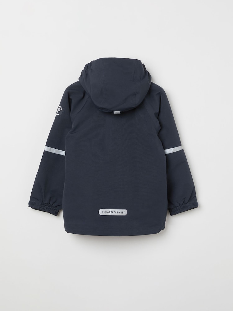 Polarn O. Pyret Blue Waterproof Shell Coat - Image 5 of 5