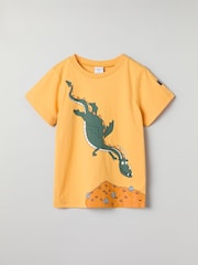 Polarn O. Pyret Orange Organic Cotton Print T-Shirt - Image 1 of 4