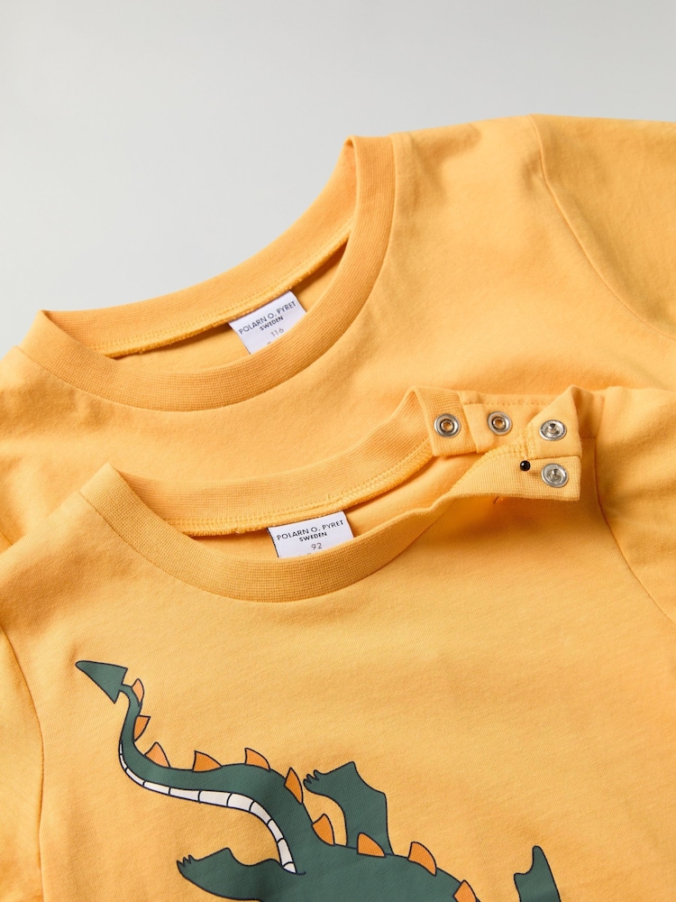 Polarn O. Pyret Orange Organic Cotton Print T-Shirt - Image 2 of 4