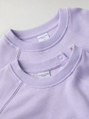 Polarn O. Pyret Purple Organic Cotton Plain Sweatshirt - Image 2 of 6