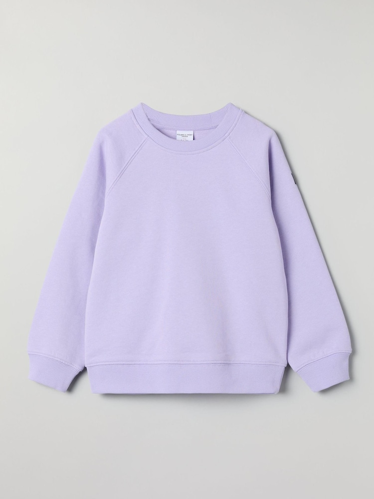 Polarn O. Pyret Purple Organic Cotton Plain Sweatshirt - Image 6 of 6