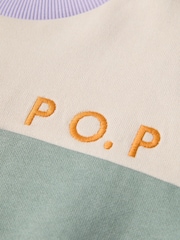 Polarn O. Pyret Green 100% Organic Cotton Block Colour Sweatshirt - Image 2 of 5