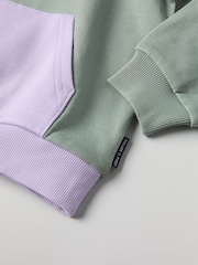 Polarn O. Pyret Green 100% Organic Cotton Block Colour Sweatshirt - Image 3 of 5