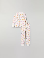 Polarn O. Pyret White Organic Cotton Blend Pyjamas - Image 1 of 6
