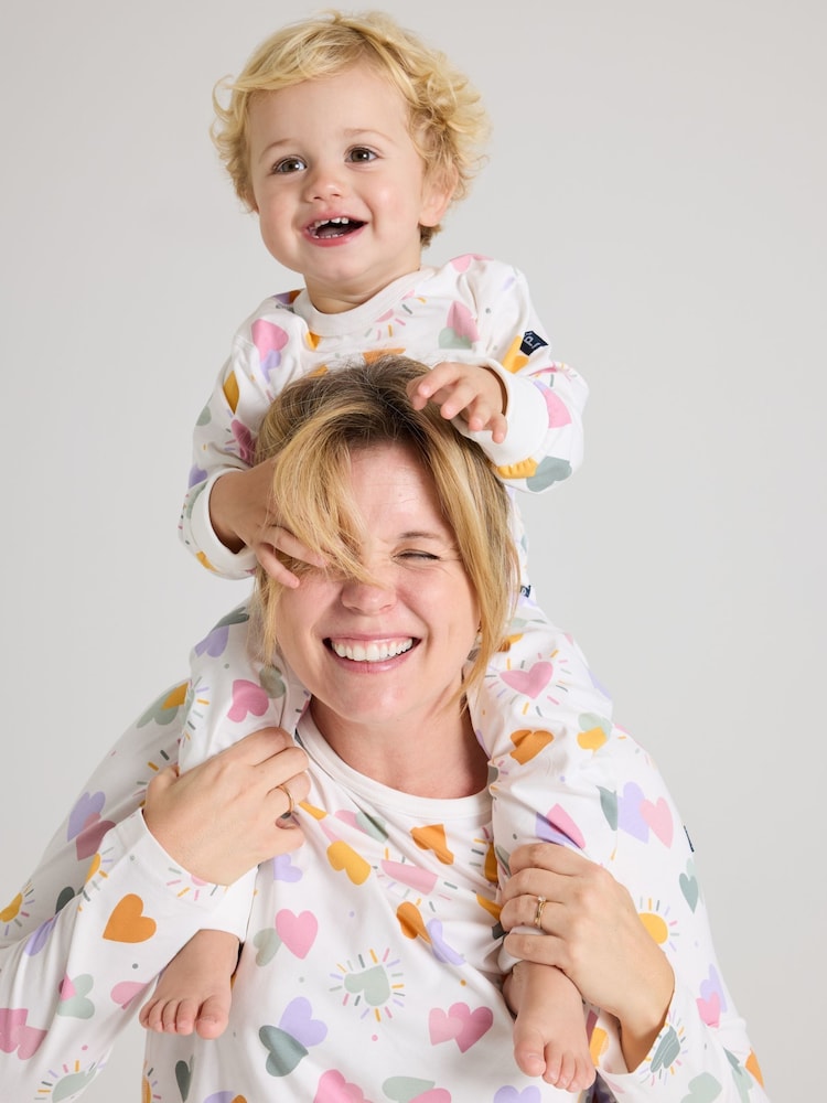 Polarn O. Pyret White Organic Cotton Blend Pyjamas - Image 6 of 6