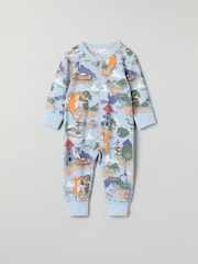 Polarn O. Pyret Blue Organic Cotton Blend Sleepsuit - Image 1 of 3