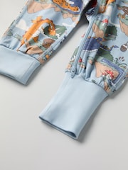 Polarn O. Pyret Blue Organic Cotton Blend Sleepsuit - Image 3 of 3