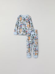 Polarn O. Pyret Blue Organic Cotton Blend Pyjamas - Image 1 of 6