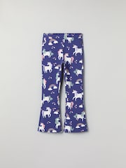 Polarn O. Pyret Blue Unicorn Print Flared Joggers - Image 2 of 4