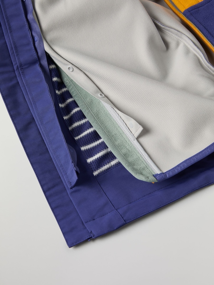 Polarn O. Pyret Blue Waterproof Fleece Jacket - Image 6 of 6