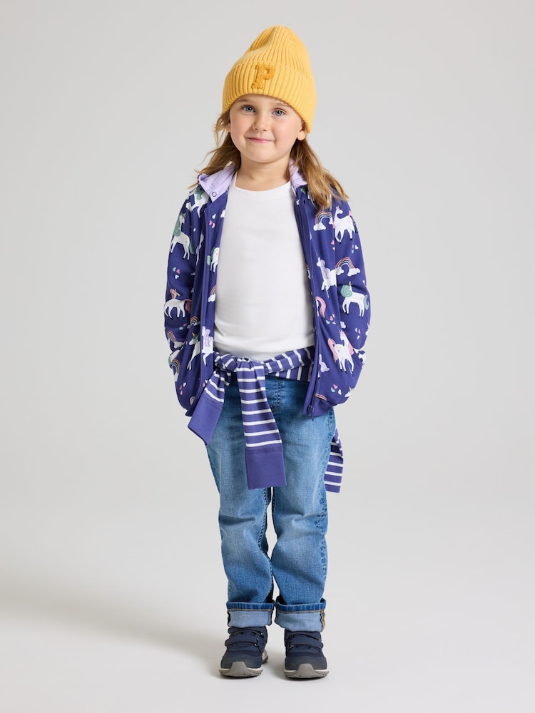 Polarn O. Pyret Dark Blue Print Hoodie - Image 1 of 5 Polarn O. Pyret Dark Blue Print Hoodie - Image 1 of 5