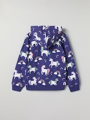 Polarn O. Pyret Dark Blue Organic Cotton Print Hoodie - Image 2 of 4