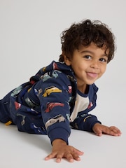 Polarn O. Pyret Blue Organic Cotton Print Hoodie - Image 4 of 4