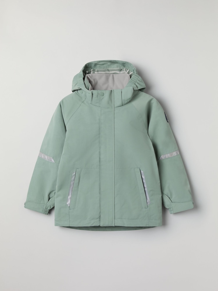 Polarn O. Pyret Green Waterproof Shell Coat - Image 1 of 7