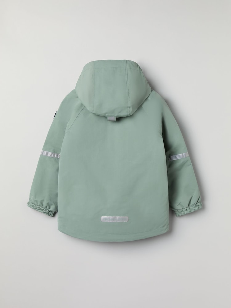 Polarn O. Pyret Green Waterproof Shell Coat - Image 2 of 7