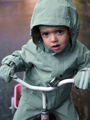 Polarn O. Pyret Green Waterproof Shell Coat - Image 7 of 7