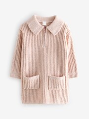 Pink Knitted Short Sleeve Dress - Image 1 of 1