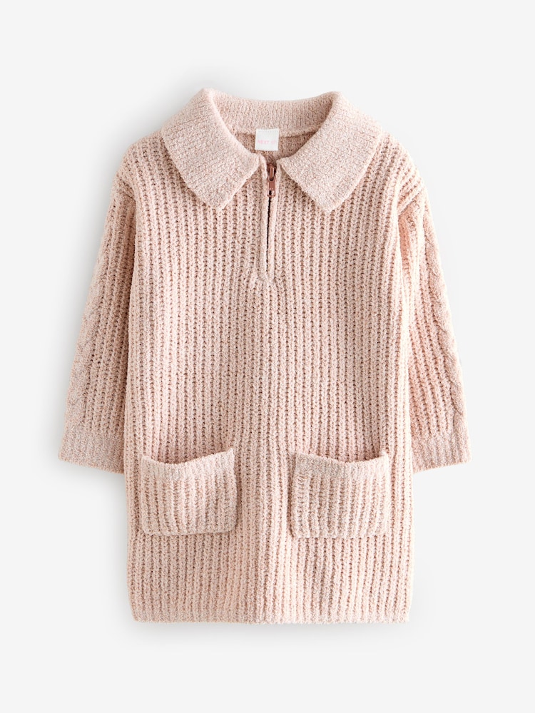 Pink Knitted Short Sleeve Dress - Image 1 of 1
