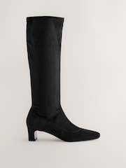 Negro - Forever Comfort® Chisel Toe Knee Sock Boots - Imagen 2 de 5