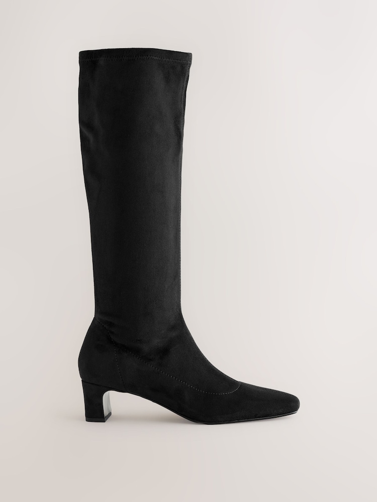 Negro - Forever Comfort® Chisel Toe Knee Sock Boots - Imagen 2 de 5 Negro - Forever Comfort® Chisel Toe Knee Sock Boots - Imagen 2 de 5