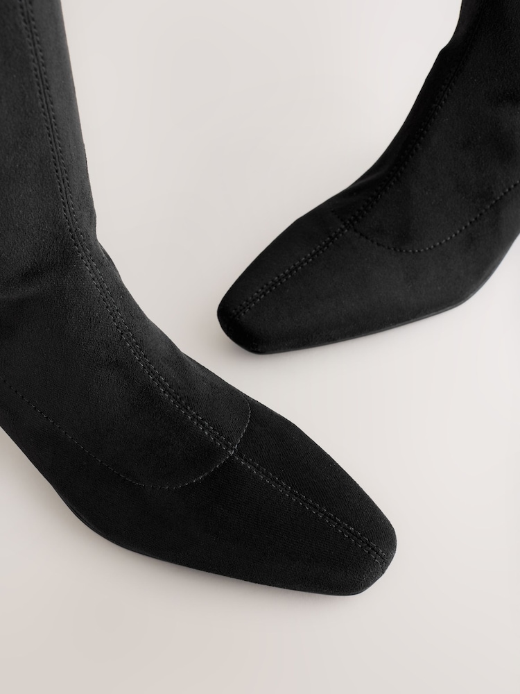 Negro - Forever Comfort® Chisel Toe Knee Sock Boots - Imagen 5 de 5 Negro - Forever Comfort® Chisel Toe Knee Sock Boots - Imagen 5 de 5