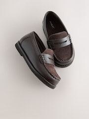 Chocolate Brown Leather Loafers - Image 4 of 5