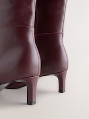 Cuero burdeos rojo - Botas de tacón de aguja hasta la rodilla de Forever Comfort® - Imagen 4 de 5