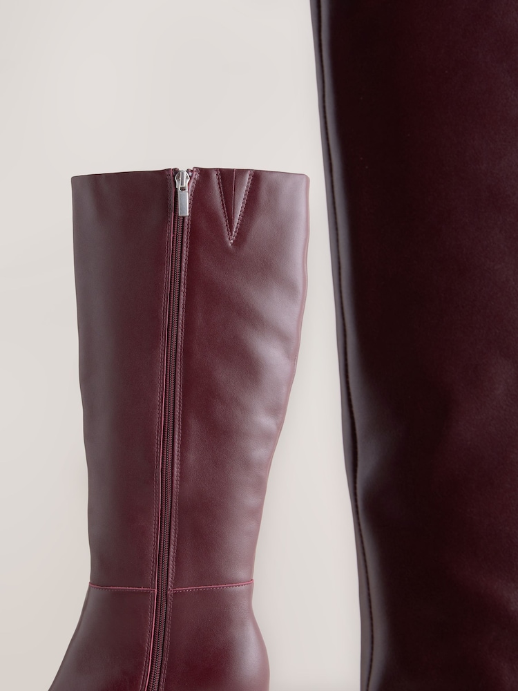 Cuero burdeos rojo - Botas de tacón de aguja hasta la rodilla de Forever Comfort® - Imagen 5 de 5 Cuero burdeos rojo - Botas de tacón de aguja hasta la rodilla de Forever Comfort® - Imagen 5 de 5