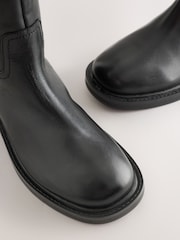 Black Forever Comfort® Leather Round Toe Chunky Knee High Boots - Image 5 of 5