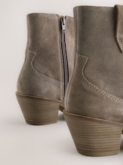 Mink Brown Extra Wide Fit Forever Comfort® Cowboy Block Heel Ankle Boots - Image 4 of 5